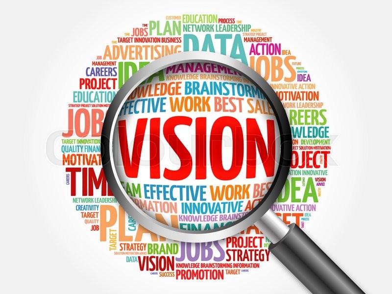VISION word cloud with magnifying ... | Stock image | Colourbox