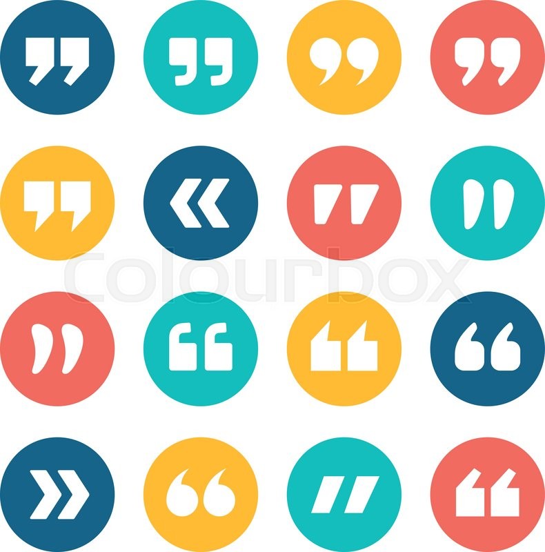 quote marks flat circle icons set stock vector colourbox quote marks