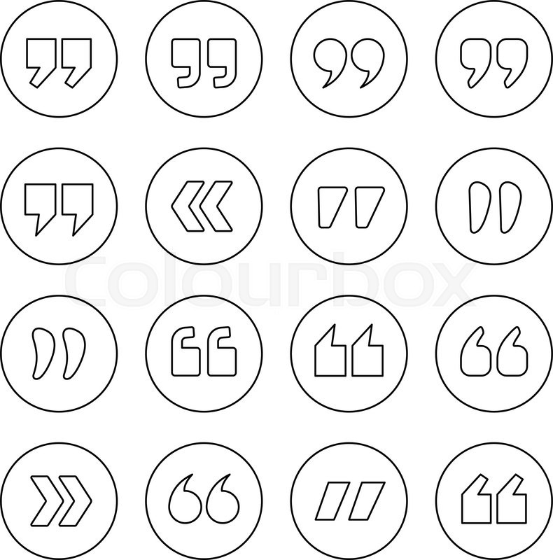 quote marks outline circle vector stock vector colourbox quote mark