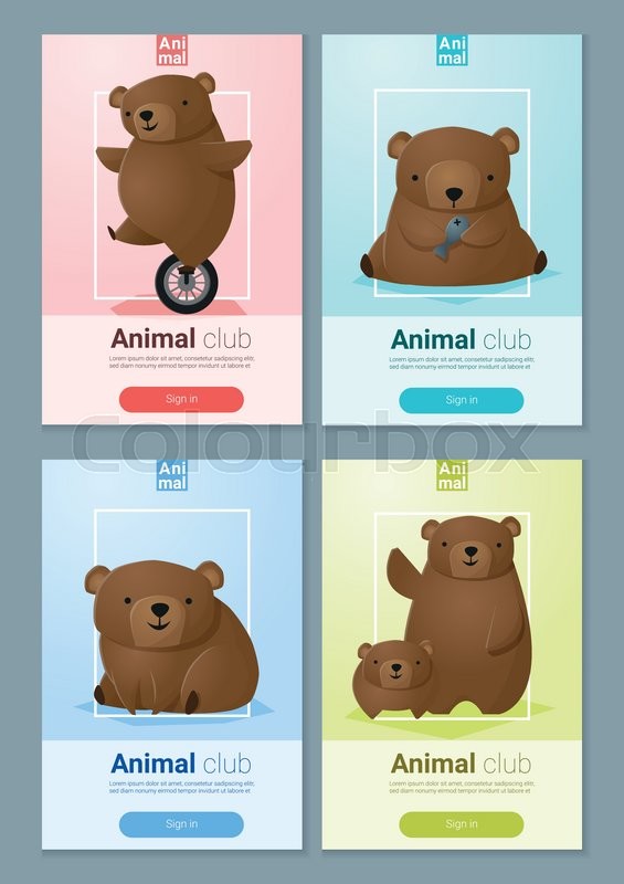 Animal Banner With Bears For Web Stock Vector Colourbox