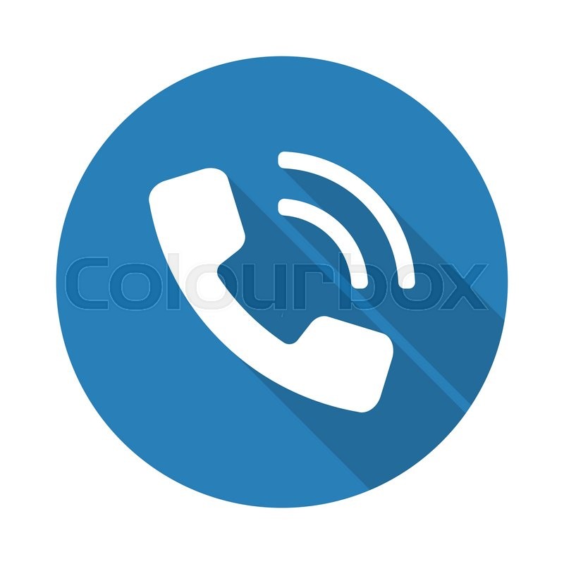 Flat white Phone web icon with long | Stock vector | Colourbox