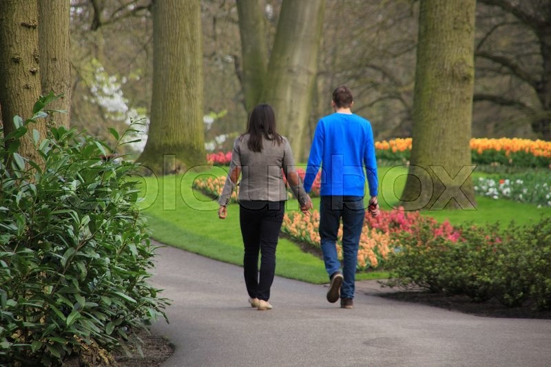 Young couple, boy and girl, walking ... | Stock image | Colourbox