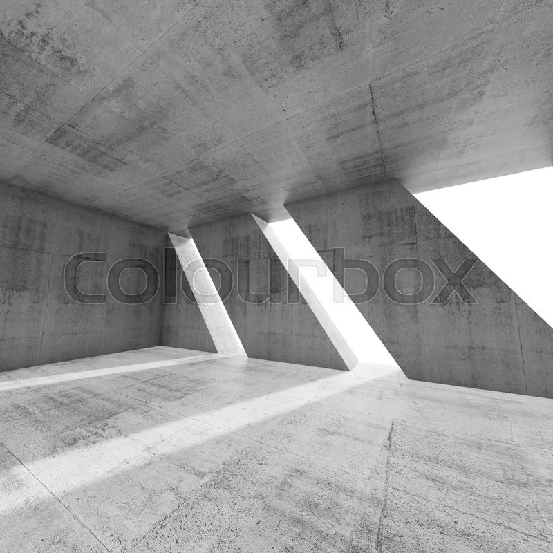 Modern Architecture Render abstract square empty concrete interior with windows. modern Modern Architecture Render abstract square empty concrete interior with windows. modern