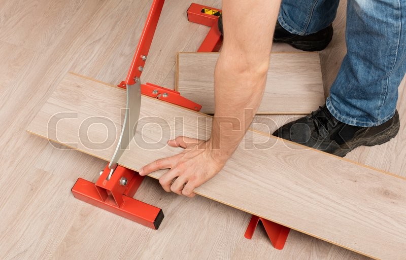 Red Tool For Cutting Laminate On A Stock Image Colourbox