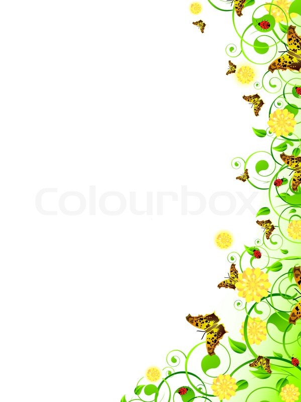 letterhead yellow vertical of Illustration floral with frame swirls letterhead yellow vertical of Illustration floral with frame swirls