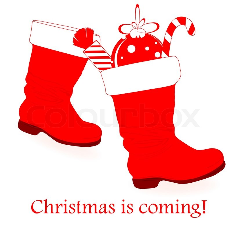 christmas theme with red santa s boots and gifts over christmas theme with red santa s boots and gifts over