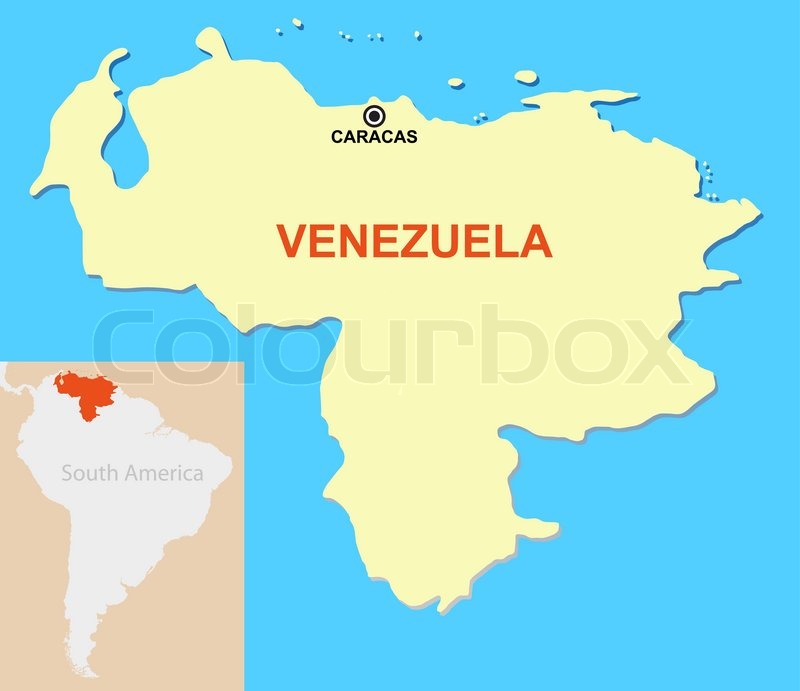 Map Of Venezuela With Instructions Of Stock Vector Colourbox