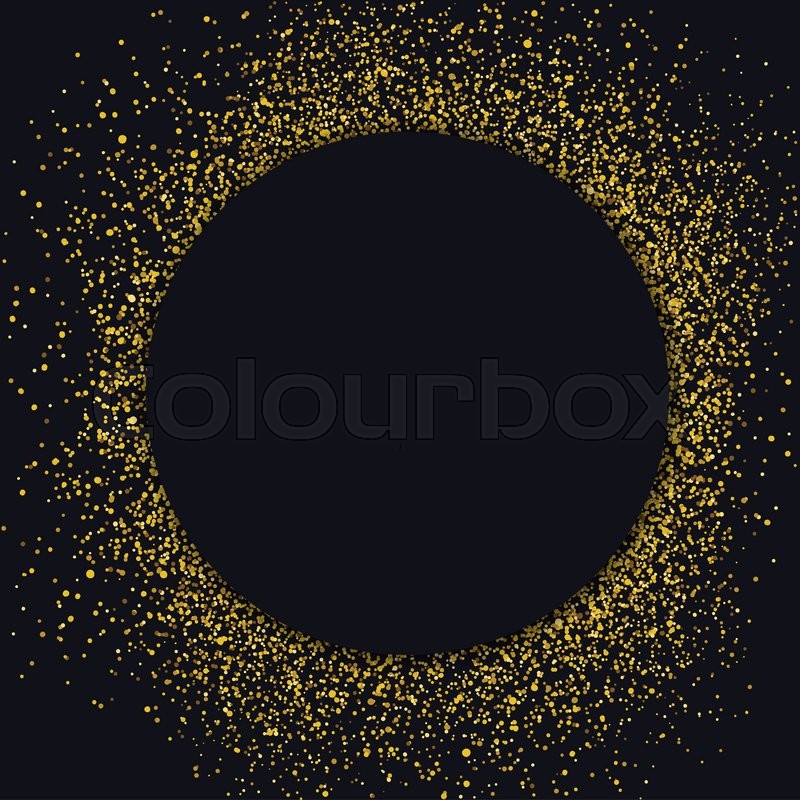 circle label design template circle with gold glitter particles on