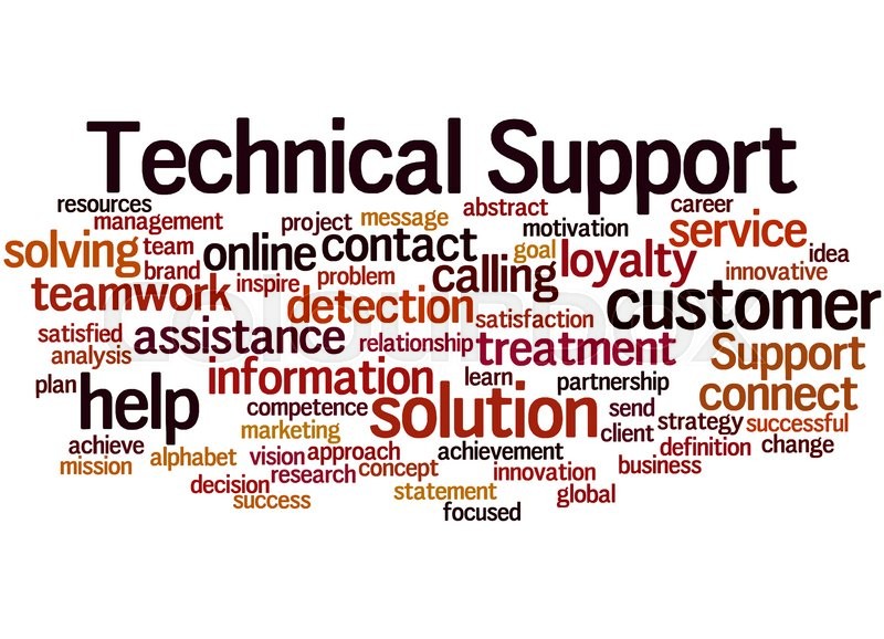 technical support word cloud concept stock image word technical