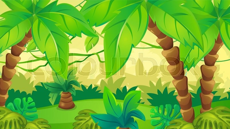 Jungle Background With Palm | Stock vector | Colourbox