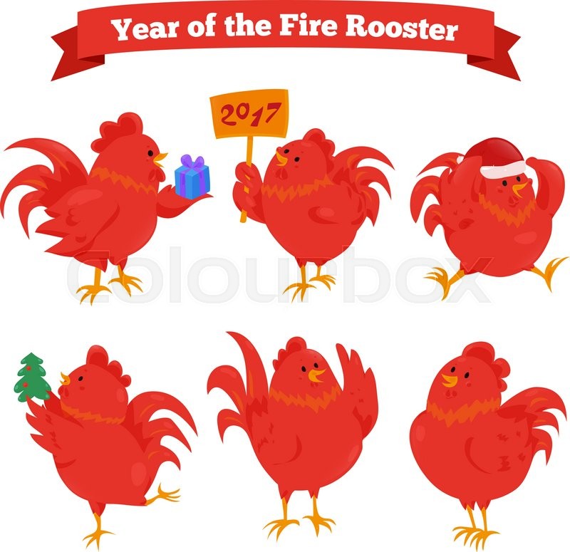 new year animal rooster set of zodiac rooster vector new year animal rooster set of zodiac rooster vector