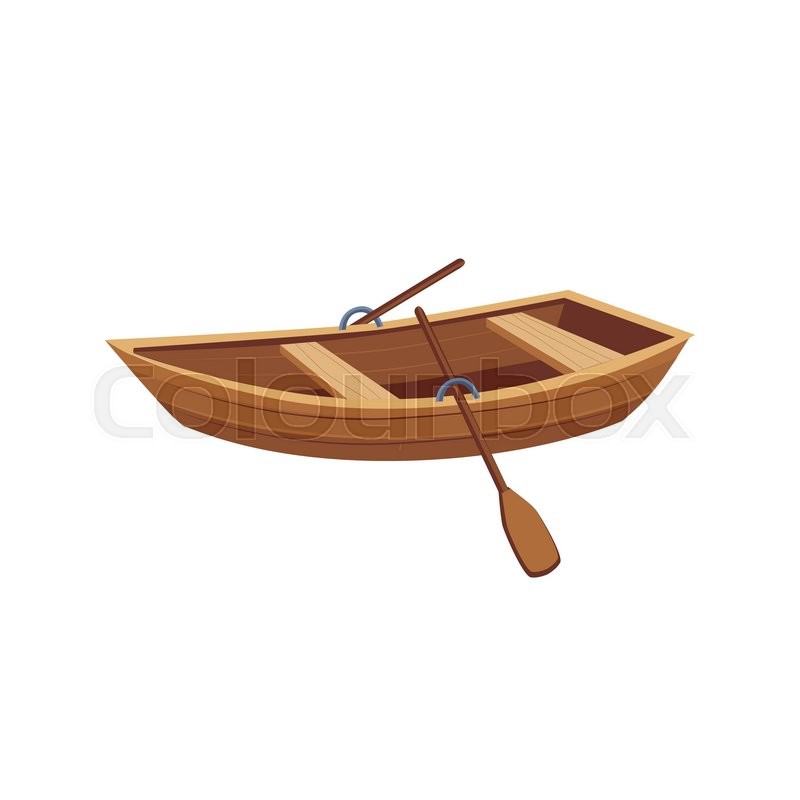 Wooden Boat With Peddles Cartoon Stock Vector Colourbox