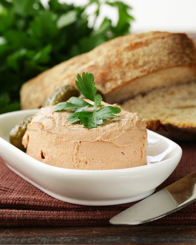 Homemade meat pate with pickles and Stock image Colourbox