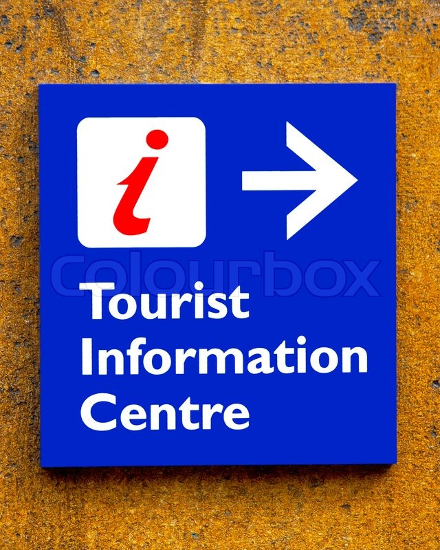 Tourist Information Sign On A Wall Stock Image Colourbox