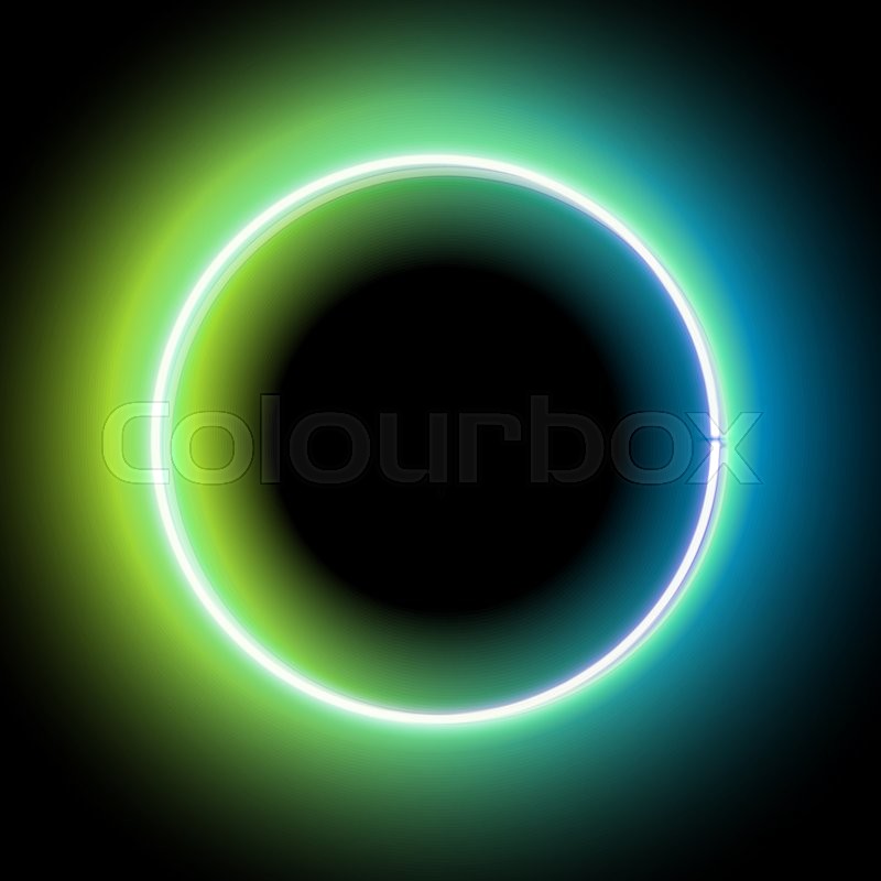 neon circle neon green light electric frame vintage frame retro