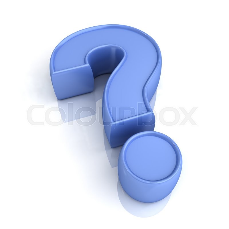 Blue question mark isolated over white ... | Stock image | Colourbox