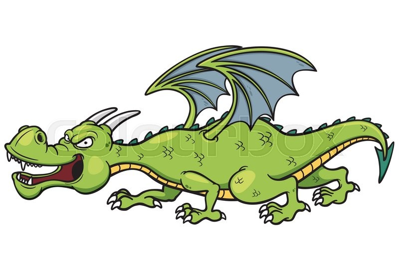 Drache, cartoon, zeichnung | Vektorgrafik | Colourbox