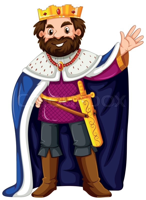 King wearing blue robe illustration Stock vector Colourbox