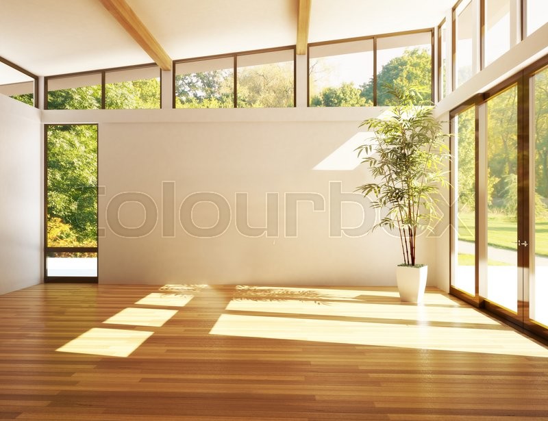 Interior Empty Room With White Wash Stock Image Colourbox