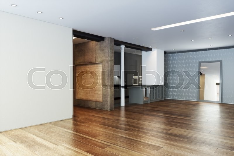 Empty Highrise Apartment With Column Stock Image Colourbox