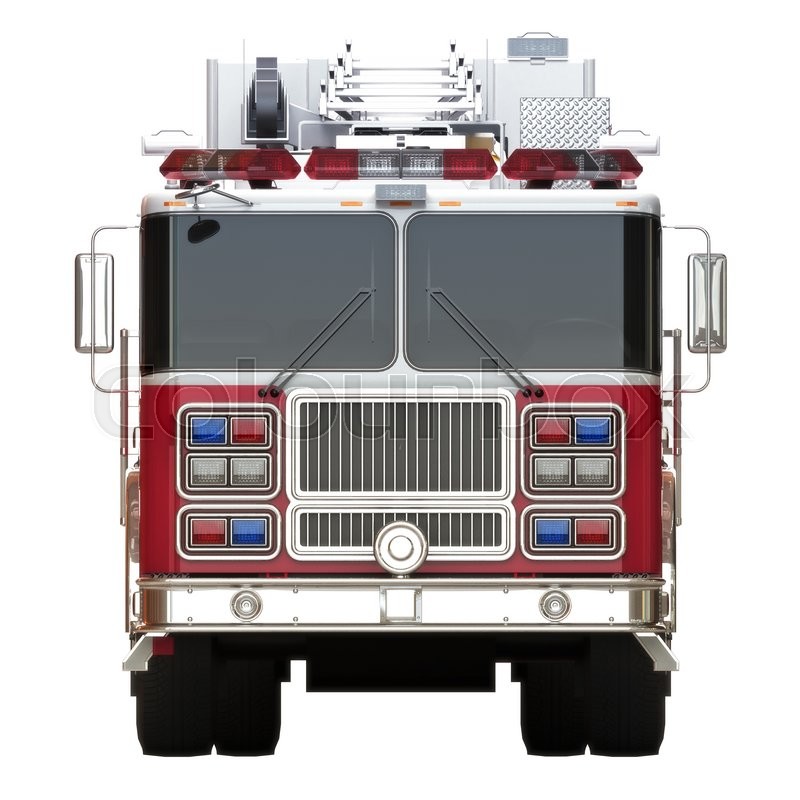 Generic firetruck illustration front ... | Stock image | Colourbox