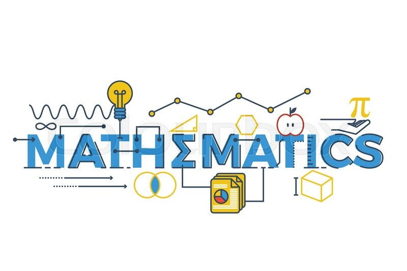 Illustration of MATHEMATICS word in STEM - science 