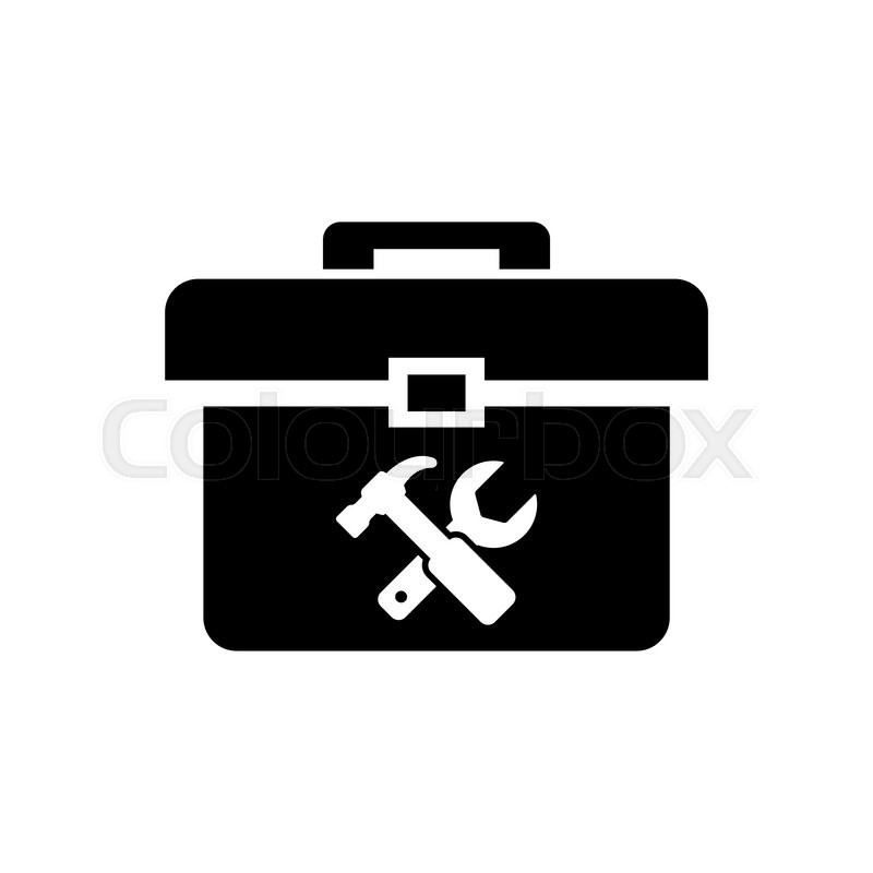 Vector black toolbox icon on white Stock vector Colourbox