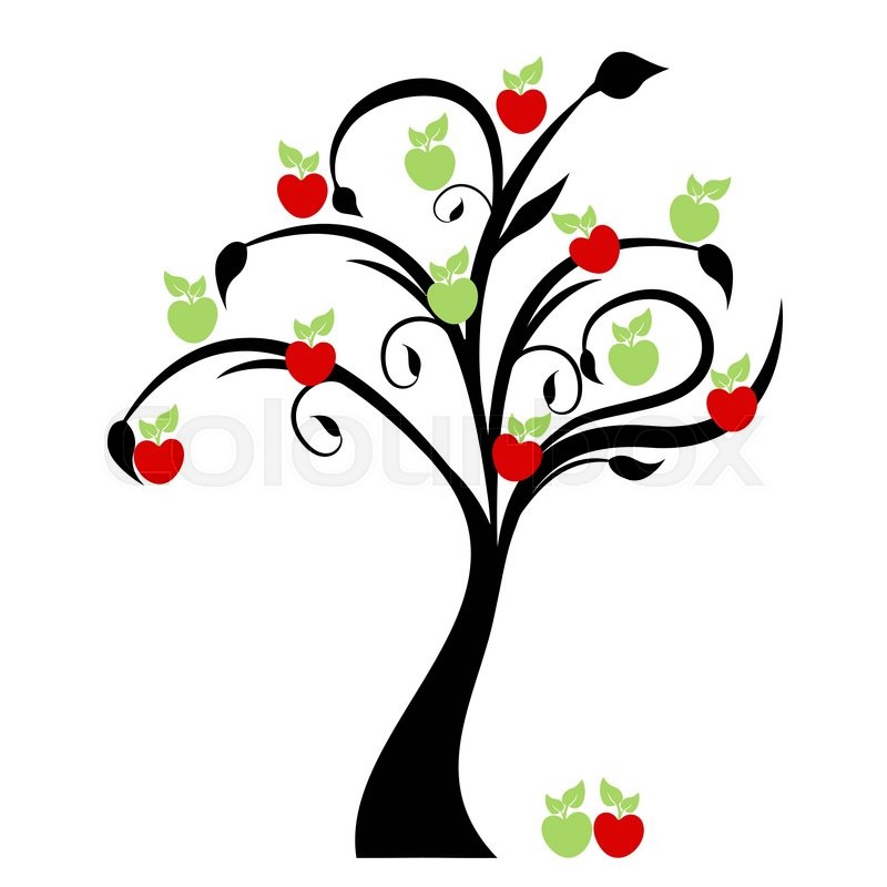 Easy Apple Tree Drawing