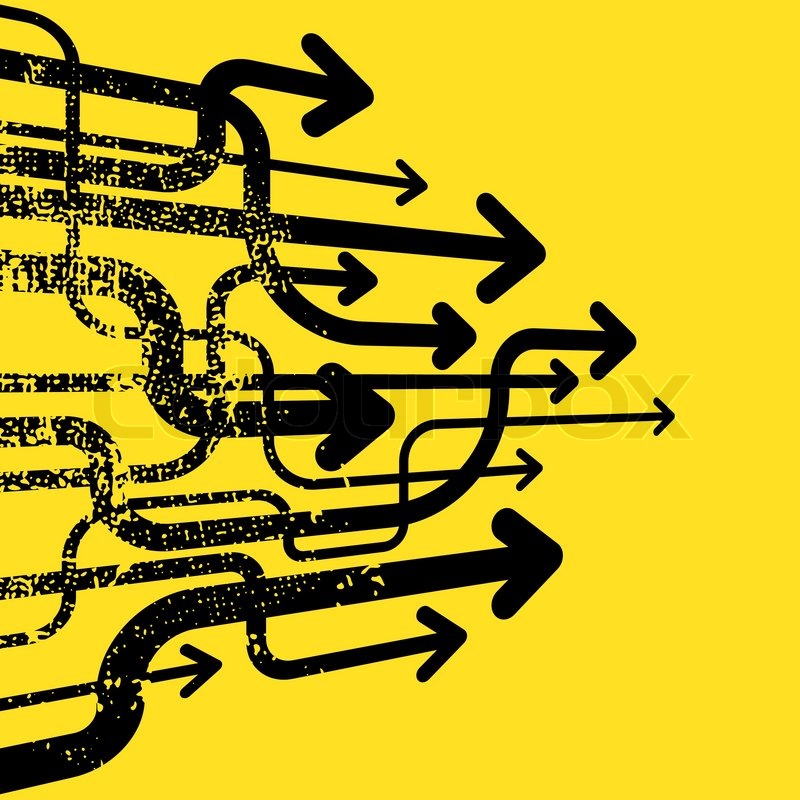 Many arrows going up on yellow ... | Stock vector | Colourbox