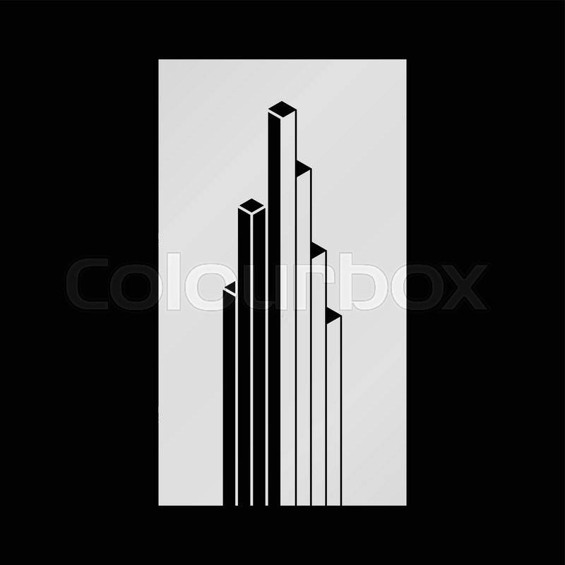 Abstract Black And White Isometric Stock Vector Colourbox