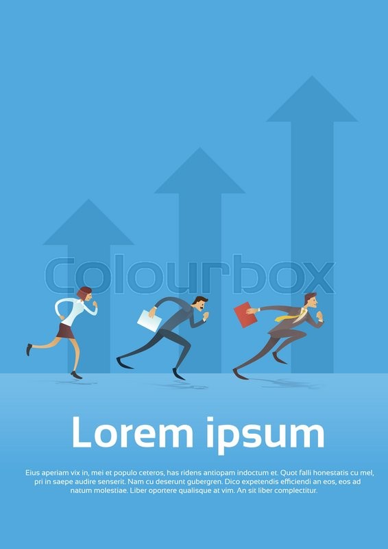 Business People Group Run Team Leader ... | Stock vector | Colourbox