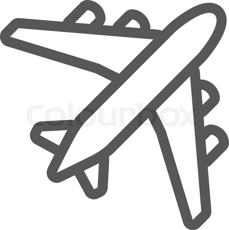 black plane outline simple airplane line icon design stock vector colourbox - Simple Outline Pictures black plane outline simple airplane line icon design stock vector colourbox - Simple Outline Pictures