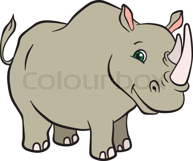 cartoon wild animals for kids cute rhinoceros stands and smiles stock vector colourbox - Kids Cartoon Animals cartoon wild animals for kids cute rhinoceros stands and smiles stock vector colourbox - Kids Cartoon Animals