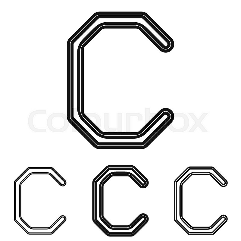 Black line letter c logo design set | Stock vector | Colourbox