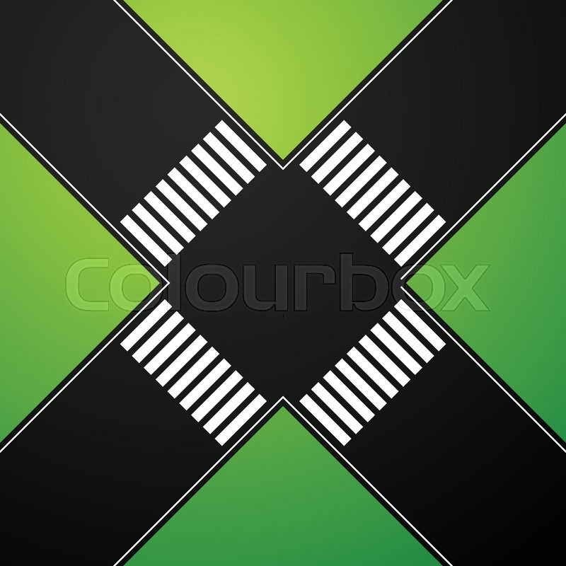 box vector intersection way Asphalt 4 pedestrian intersection crossing. with
