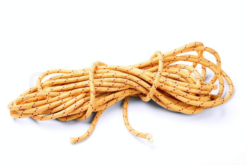 Kapron rope isolated on a white ... | Stock image | Colourbox
