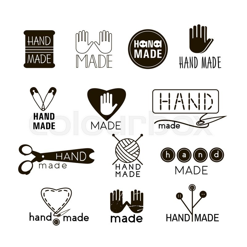 Handmade black and thin line icons ... | Stock vector | Colourbox