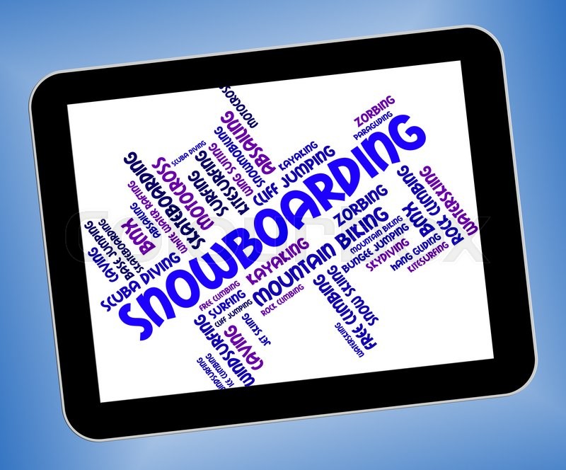 Snowboarding Word Represents Winter Stock image Colourbox
