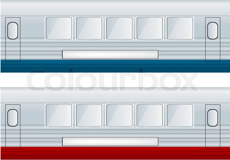 Two Train Cars vector illustration on | Stock vector | Colourbox