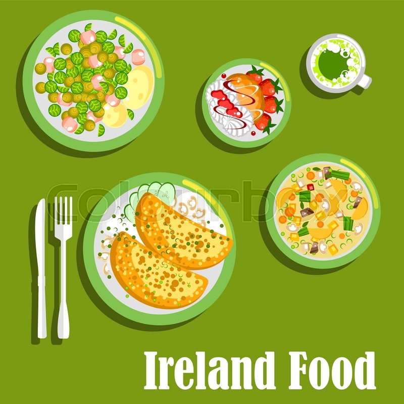 Rich and flavor dishes of irish ... | Stock Vector | Colourbox