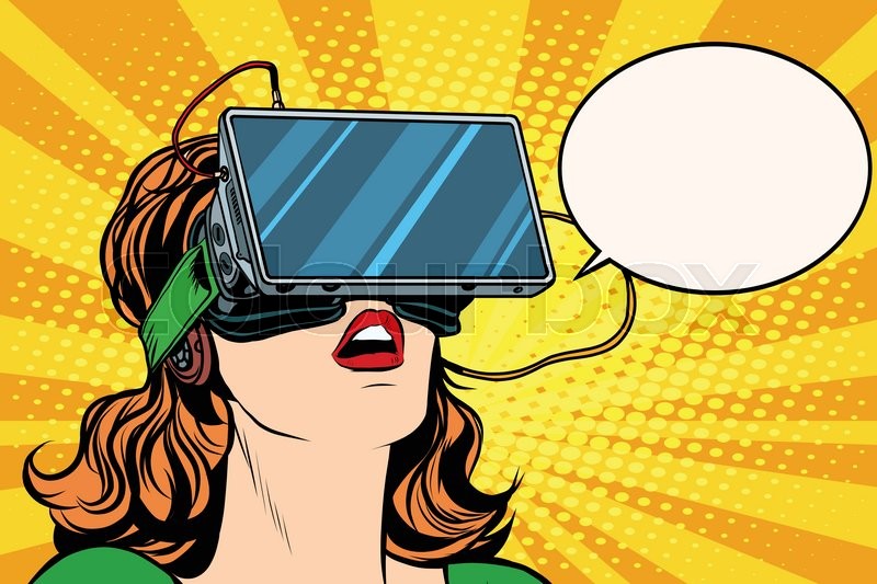 is vision api what cloud glasses virtual    Stock Colourbox Retro girl Vector   with
