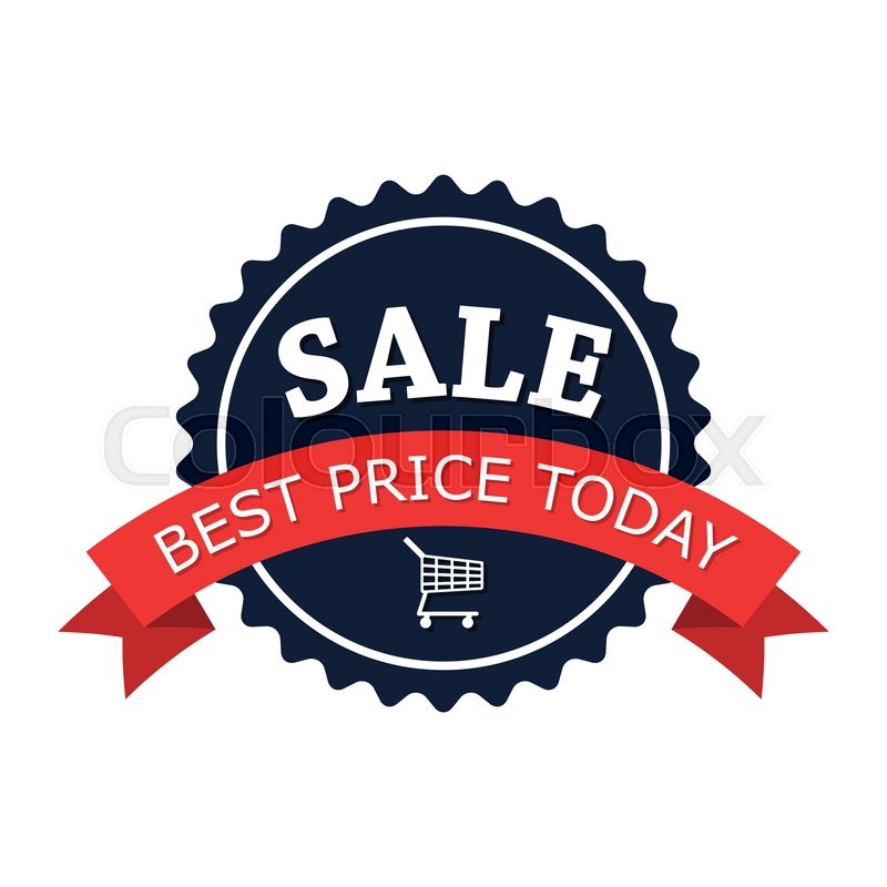 Sale round flat logo. Icon with text - ... | Stock vector | Colourbox