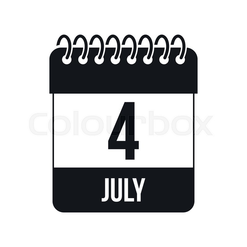 4 July Calendar Independence Day USA icon Black simple style 4 July Calendar Independence Day USA icon Black simple style