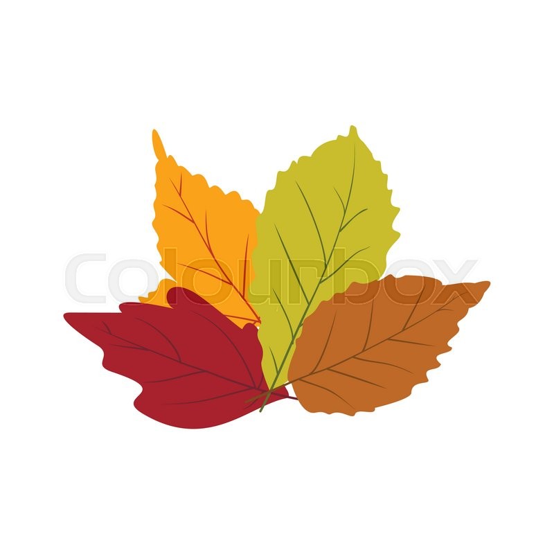 Autumn leaves icon in flat style ... | Stock vector | Colourbox