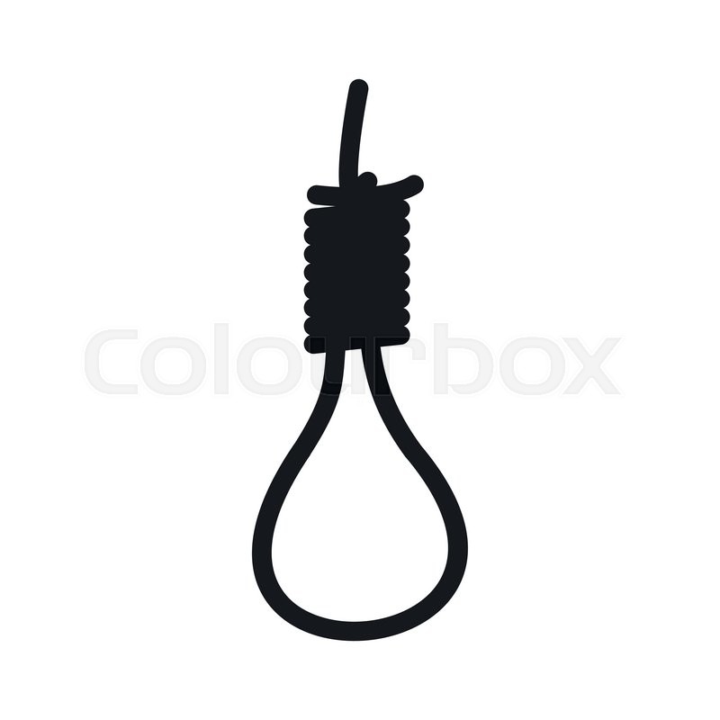 Loop of rope icon in black simple ... | Stock vector | Colourbox