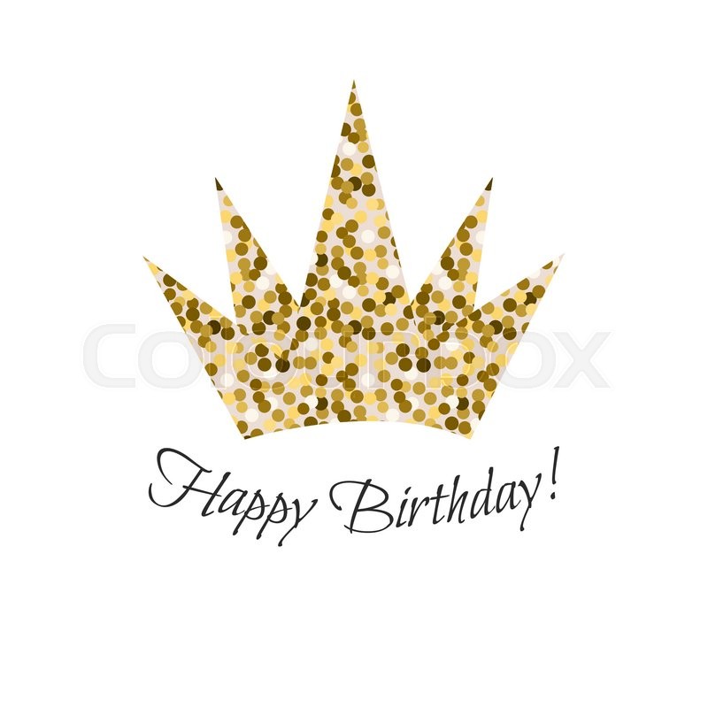 birthday glitter crown vector icon gold glitter crown for girls or