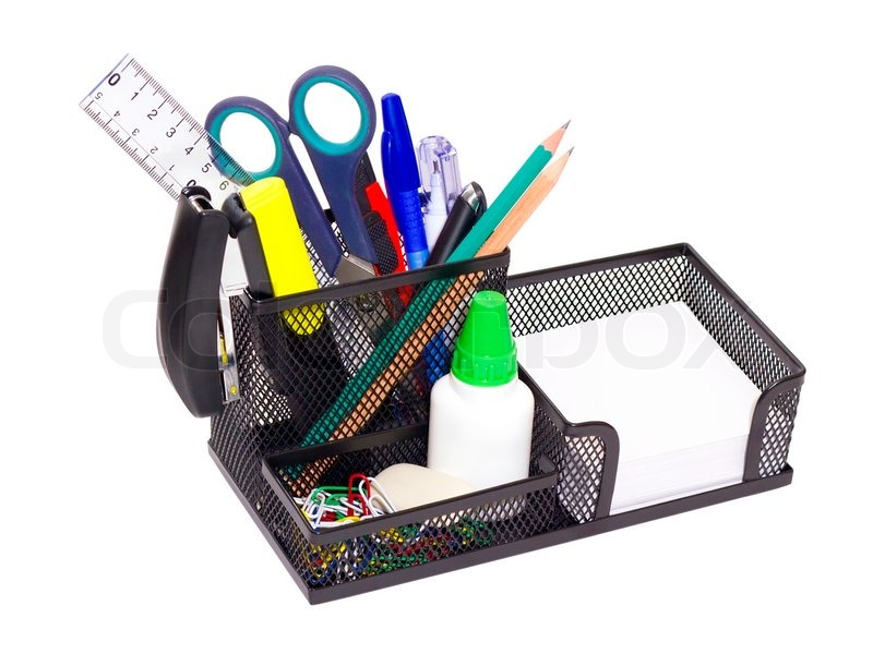 Eisen Ständer mit klerikalen Büromaterial Stockfoto Eisen Ständer mit klerikalen Büromaterial Stockfoto