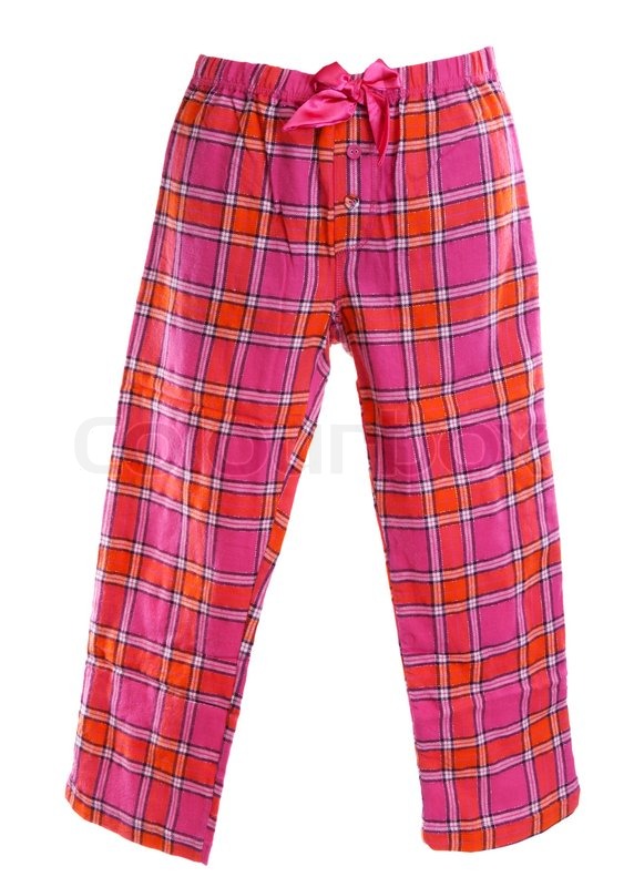 pink and white plaid pants