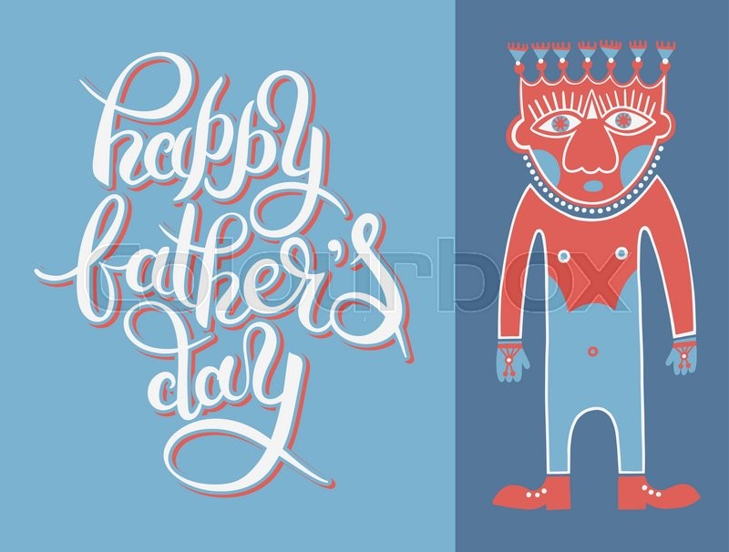 greeting card template for father day with hand lettering man card template