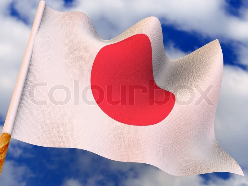 Flagge. Japan. 3D | Stock Bild | Colourbox